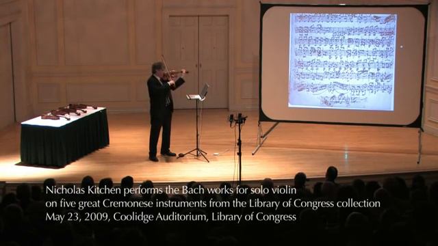 Nicholas Kitchen Bach BWV 1005 I Adagio Kreisler Guarneri Del Gesù Library Of Congress
