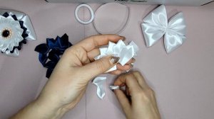 Бантики из атласной ленты 5 см и 2,5 см.