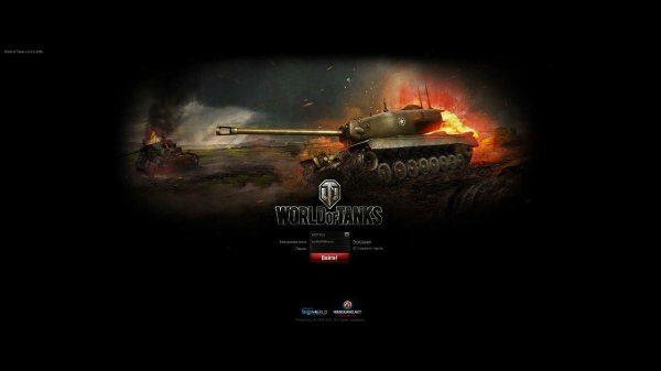 World of Tanks 0.8.0 Log in screen