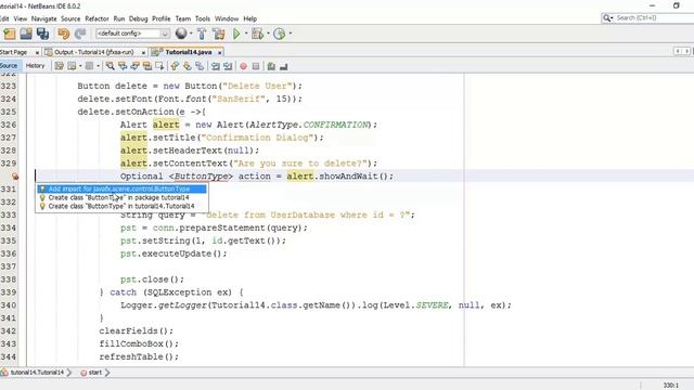JavaFX 8 Tutorial 29 - Confirmation Dialog Before Deleting a User From Database смотреть онлайн