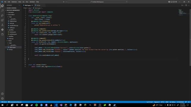 Making a Discord Bot In Python (Part 6: Moderation Commands) смотреть онлайн