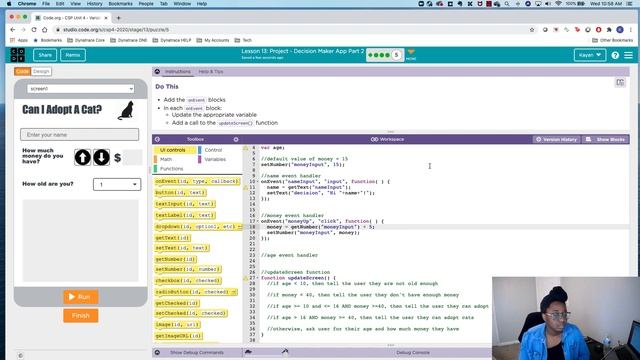 CODE.ORG CSP DECISION MAKER APP (Unit 4 Lesson 13) смотреть онлайн