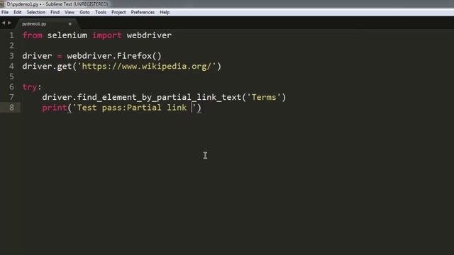 Python Selenium find link by partial link text смотреть онлайн