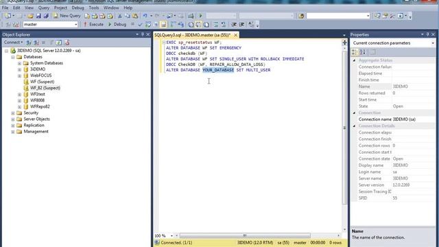 How to repair a suspect database in SQL 2008, 2012, 2014 смотреть онлайн