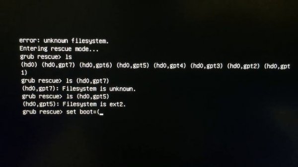 Error Unknown Filesystem Grub Rescue Windows 10