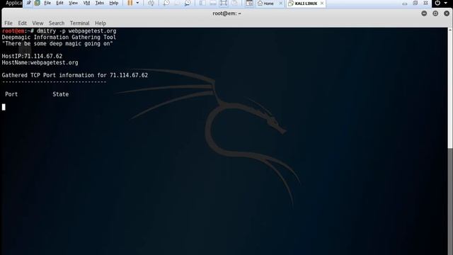 how to network and website scan by dmitry in Kali Linux смотреть онлайн