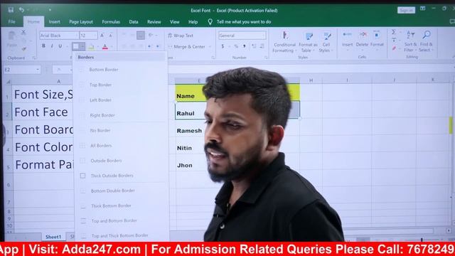 MS Excel-Font Size, Face, Borders, Color by Chinmay Sir | Adda247 Odia смотреть онлайн