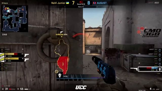 ПЕРВАЯ ИГРА M0NESY ЗА NaVi Jr  NaVi Junior vs AUGUST CMD368 Championship CS:GO