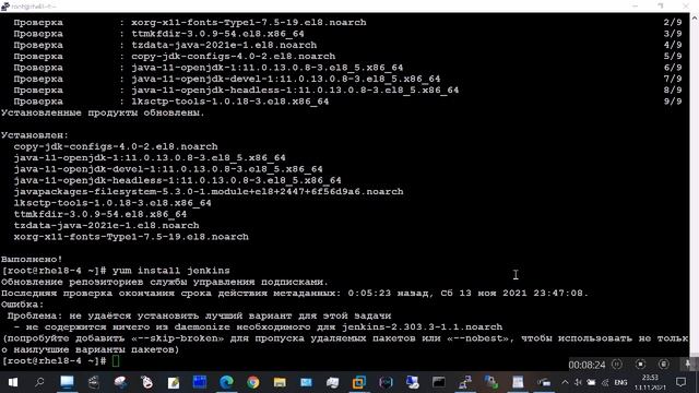 Установка Jenkins на Red Hat Enterprise Linux 8 смотреть онлайн