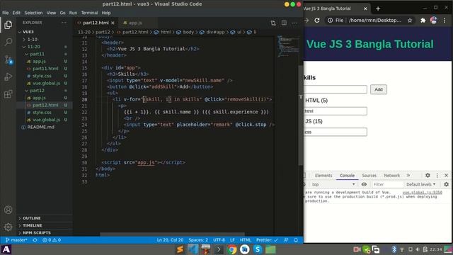 Vue.js 3 Bangla Tutorial: 12. Uses of key in loops смотреть онлайн