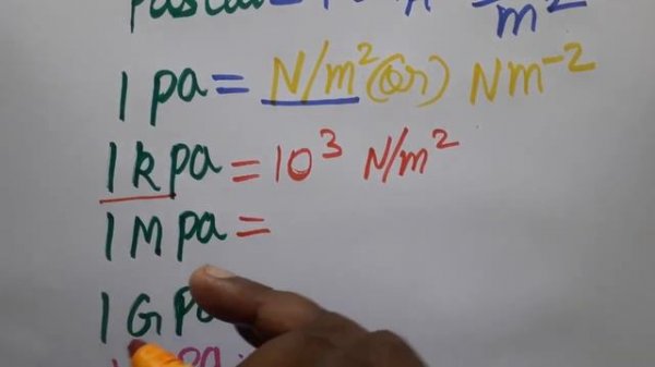 kilo pascal, mega pascal, gega pascal, tera pascal to pascal