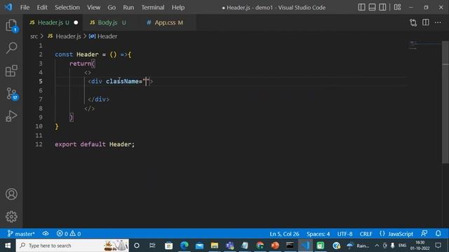 React project part-1 , creating header and body like basic components for home page смотреть онлайн