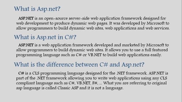 What is Asp.net | Web Application | Asp.net Framework What is ASP.NET & C# смотреть онлайн