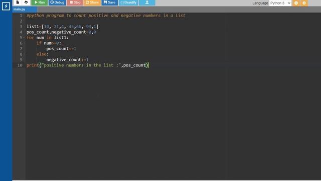 Python Program to Count Positive /Negative numbers in a list || Tamil смотреть онлайн