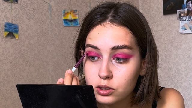 становлюсь барби ✨очень много розового , *barbie make up* смотреть онлайн