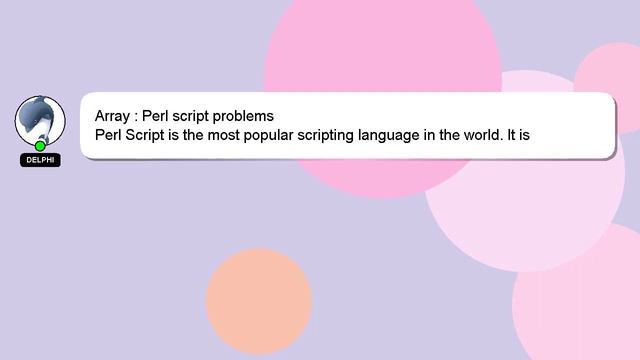 Array : Perl script problems смотреть онлайн