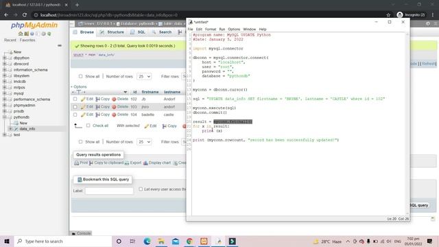 MySQL Python: Update Statement with Anti SQL Injection смотреть онлайн