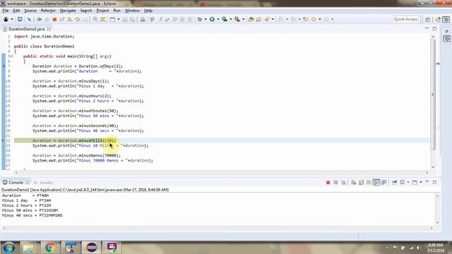 How to subtract days, hours etc using minus methods of Duration class? | Java 8 Date and Time смотреть онлайн