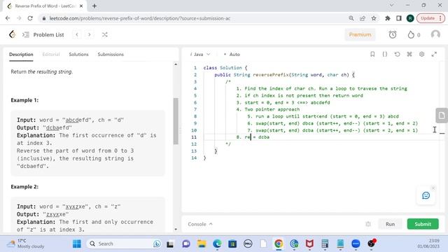 Reverse Prefix of Word | Leetcode 2000 | Amazon Google Facebook interview question смотреть онлайн