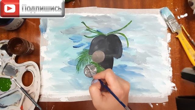 Как нарисовать новогоднее украшение. Рисуем шишки. Рисуем Новогодние бубенчики. Новогодние игрушки. смотреть онлайн