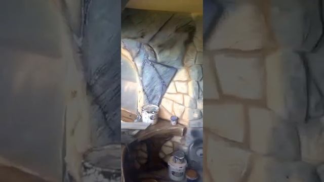 Оформление  фасада  дома.  детское  кафе.декор стен.морда Гоблина.