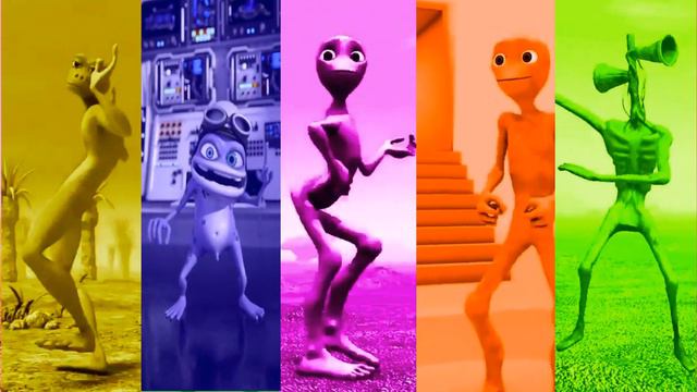 👽👽👽👽 Green Alien Dance Challenge Dame Tu Cosita Me Kemaste Crazy Frog Patila Siren Head
