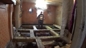 Капитальный ремонт пола в саду. Замена лаг, доски, фанера.