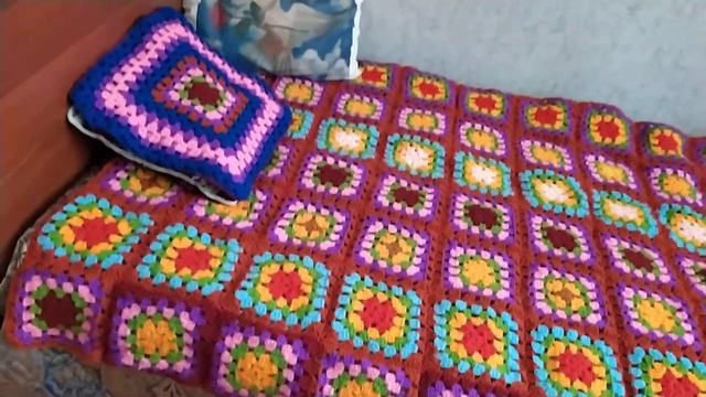Плед связанный крючком бабушкин квадрат смотреть онлайн
