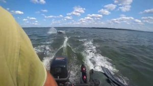 Буксировка лодки на глиссере!!!Лодка Колибри км 300 д + Парсун 9.8