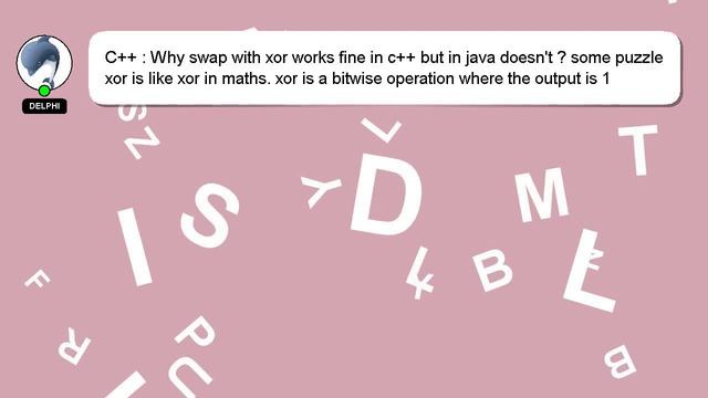 C++ : Why swap with xor works fine in c++ but in java doesn't ? some puzzle смотреть онлайн