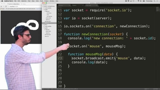 12.4: Shared Drawing Canvas - WebSockets and p5.js Tutorial смотреть онлайн