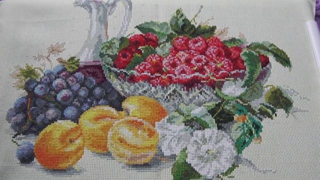 Вышивка крестом: "Абрикосы и малина"- Алиса, 6 отчет смотреть онлайн
