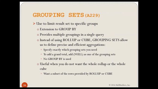 Efficient Aggregations with the Oracle GROUPING SETS Expression смотреть онлайн