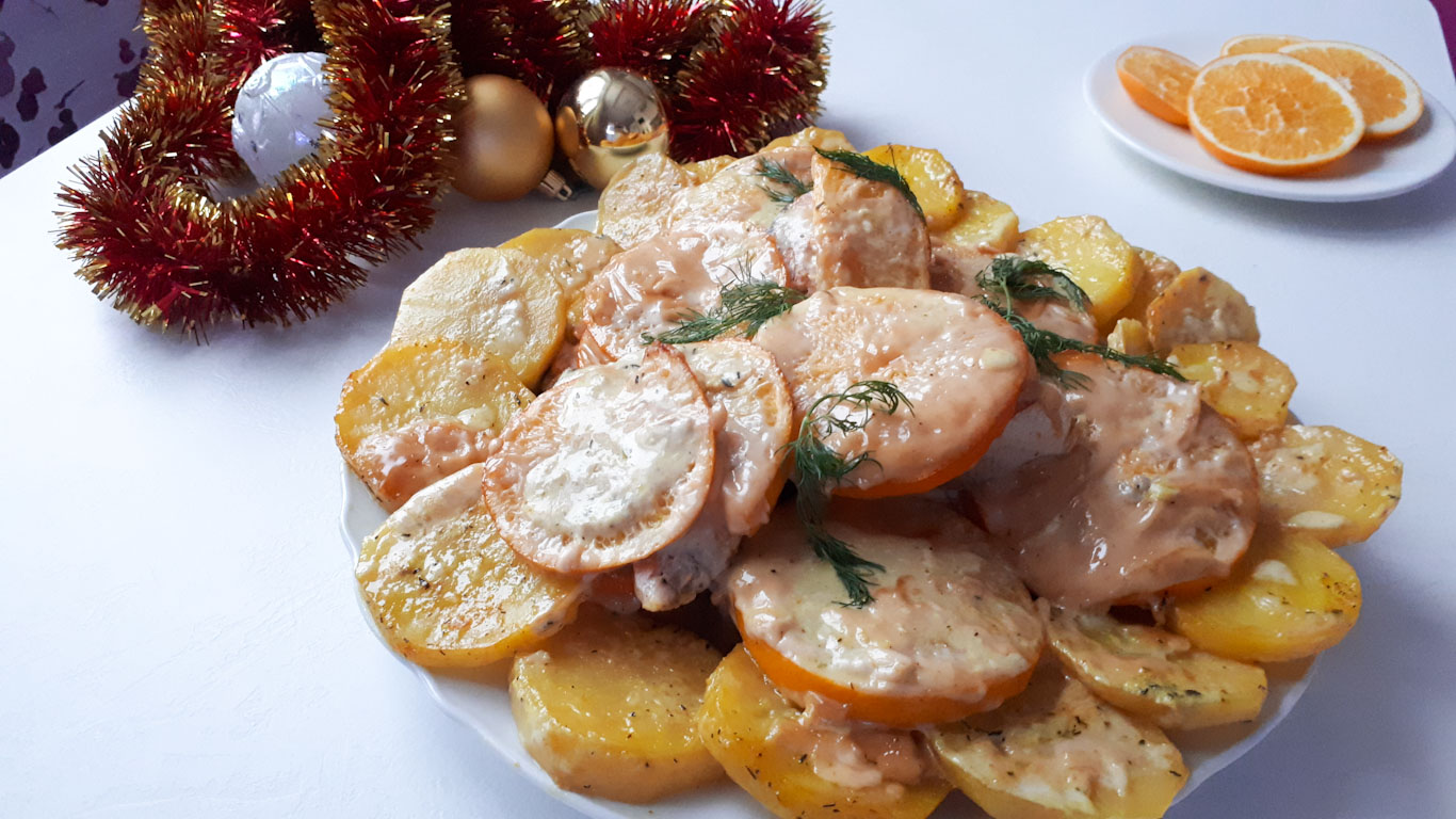 Праздничный стол. Сливочный лосось в духовке на Новогодний стол 2023. Горячее на Праздничный стол . смотреть онлайн