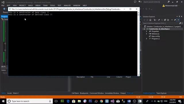 CONSTRUCTOR IN INHERTANCE IN C# PROGRAMMING (URDU / HINDI) смотреть онлайн