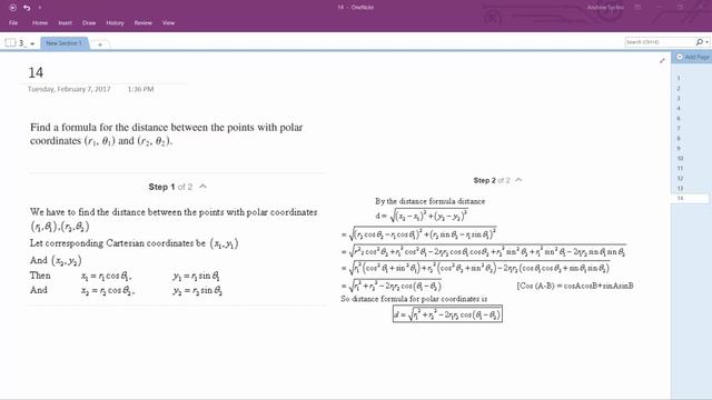Find the distance between the points with polar coordinates (r1, theta 1) and (r2, theta 2) смотреть онлайн