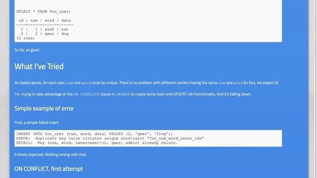 PostgreSQL - ON CONFLICT UPDATE with view with subset of columns смотреть онлайн