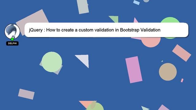 jQuery : How to create a custom validation in Bootstrap Validation смотреть онлайн