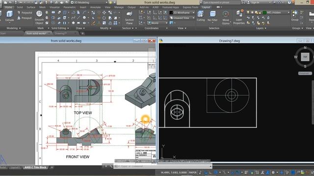 Mechanical Drawing Exercise ✦ AutoCad 3D Modeling смотреть онлайн