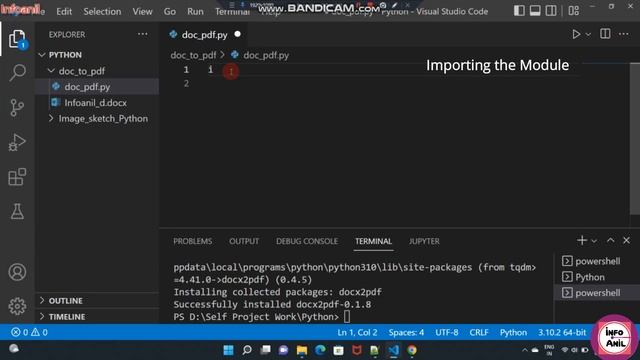Convert Word To Pdf Using Python | .docx to .pdf from Python programming| Infoanil смотреть онлайн