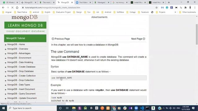 Mongo DB- installation - start MongoDB - create DB part -2 смотреть онлайн