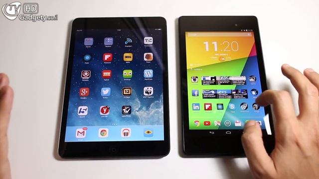 השוואה Nexus 7 2013 מול ה-iPad Mini Retina