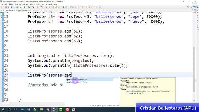 List ArrayList de Objetos en JAVA metodos add size get recorrer lista foreach смотреть онлайн