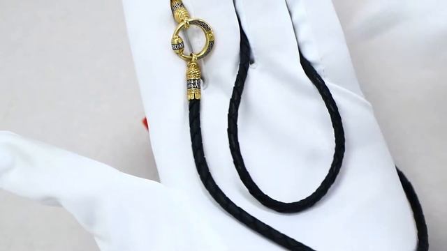 Кожаный шнурок с переходником из лимонного серебра ЮЗ Елизавета 90014 смотреть онлайн