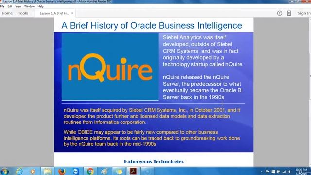 History of Oracle Business Intelligence - Data warehousing and OBIEE смотреть онлайн