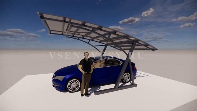 Консольный навес для автомобиля (cantilever carport) смотреть онлайн