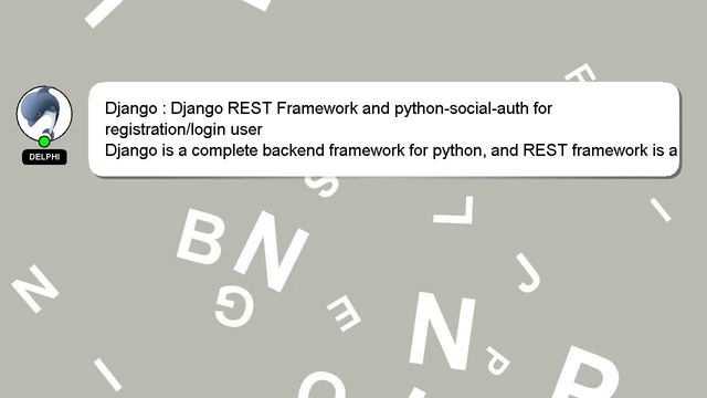 Django : Django REST Framework and python-social-auth for registration/login user смотреть онлайн