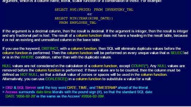 SQL 094 Column Functions, Introduction, What are they & how do they work? смотреть онлайн