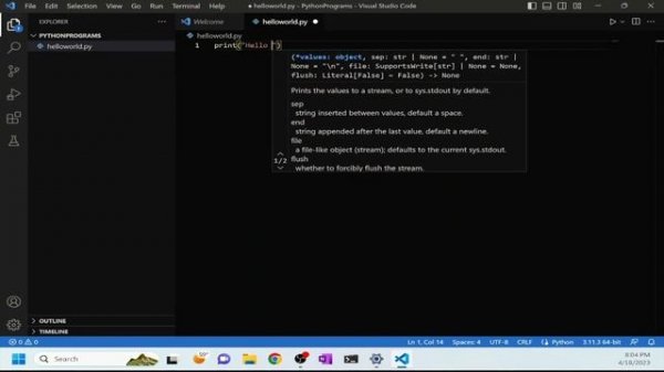 Installing Python and Visual Studio Code, Python Interpreter #1